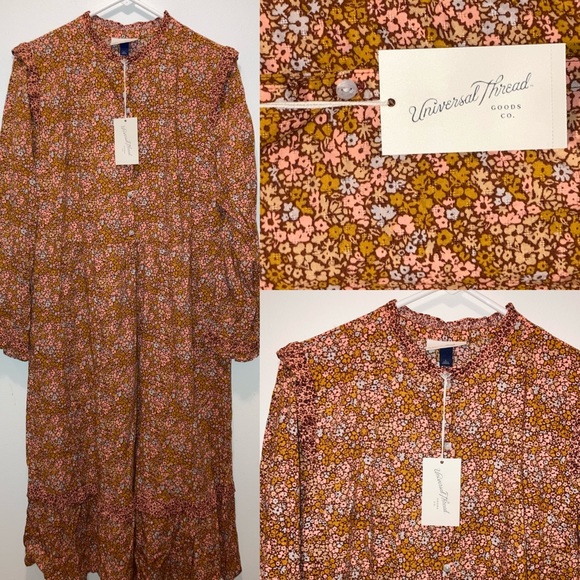 Vintage Inspired Floral Ruffled Maxi Prairie Dress - Picture 5 of 5